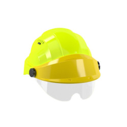 CASQUE "ORIZON" FLUO JAUNE VISIERE JAUNE AVEC LUNETTE