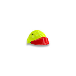 CASQUE "ORIZON" FLUO JAUNE VISIERE ROUGE