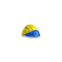 CASQUE "ORIZON" JAUNE VISIERE BLEUE