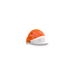 CASQUE "ORIZON" ORANGE VISIERE BLANCHE