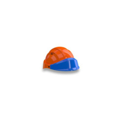 CASQUE "ORIZON" ORANGE VISIERE BLEUE