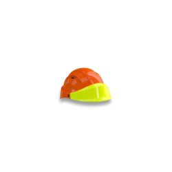CASQUE "ORIZON" ORANGE VISIERE FLUO JAUNE AVEC LUNETTE