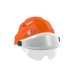 CASQUE "ORIZON" ORANGE VISIERE GRISE AVEC LUNETTE