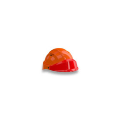 CASQUE "ORIZON" ORANGE VISIERE ROUGE