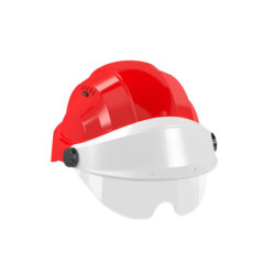 CASQUE "ORIZON" ROUGE VISIERE BLANCHE AVEC LUNETTE