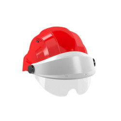 CASQUE "ORIZON" ROUGE VISIERE GRISE AVEC LUNETTE
