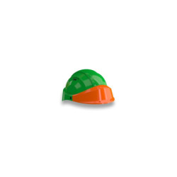 CASQUE "ORIZON" VERT VISIERE ORANGE