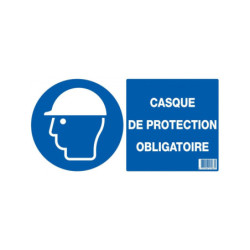 CASQUE DE PROTECTION OBLIGATOIRE 330x200mm (PP ALVEOL.)