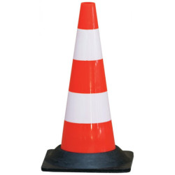 CONE PLASTIQUE 50CM PIED CAOUTCHOUC 1,850KG
