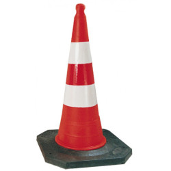 CONE PLASTIQUE FLUO 100CM RETRO C2 PIED CAOUT. 8KG