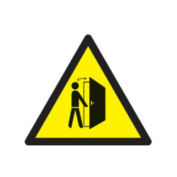 DANGER ATTENTION A L'OUVERTURE DE PORTE 100x100x100mm