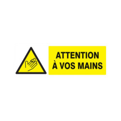 DANGER ATTENTION A VOS MAINS 330x120mm