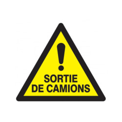 DANGER SORTIE DE CAMIONS 100x100x100mm