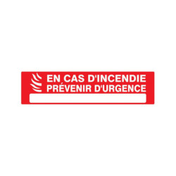EN CAS D'INCENDIE PREVENIR D'URGENCE 200x52mm