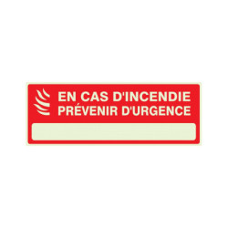 EN CAS D'INCENDIE PREVENIR D'URGENCE LUMINES. 330x75mm