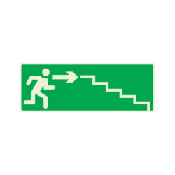 ESCALIER DESCENDANT A DROITE LUMINESCENT 330x75mm