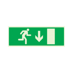 EVACUATION SORTIE BAS DROITE LUMINESCENT 330x75mm