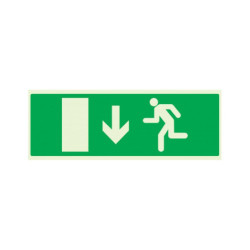 EVACUATION SORTIE BAS GAUCHE LUMINESCENT 330x200mm