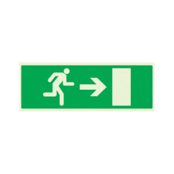 EVACUATION VERS SORTIE DROITE LUMINESCENT 330x75mm
