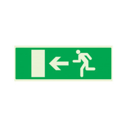 EVACUATION VERS SORTIE GAUCHE LUMINESCENT 330x120mm