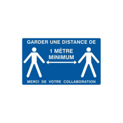 GARDER UNE DISTANCE DE 1 METRE MINIMUM 330X200mm (BLEU)