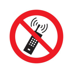 INTERDICTION D'ACTIVER DES TELEPHONES MOBILES D.180mm