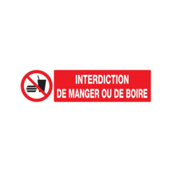 INTERDICTION DE MANGER OU DE BOIRE 200x52mm