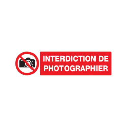 INTERDICTION DE PHOTOGRAPHIER 330x200mm