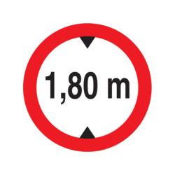 INTERDIT AUX VEHICULES DE PLUS DE 1.80M DE HAUT D.180mm