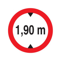 INTERDIT AUX VEHICULES DE PLUS DE 1.90M DE HAUT D.420mm