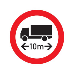INTERDIT AUX VEHICULES DE PLUS DE 10M DE LONG D.180mm