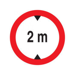 INTERDIT AUX VEHICULES DE PLUS DE 2.00M DE HAUT D.180mm