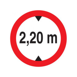 INTERDIT AUX VEHICULES DE PLUS DE 2.20M DE HAUT D.300mm