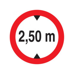 INTERDIT AUX VEHICULES DE PLUS DE 2.50M DE HAUT D.300mm