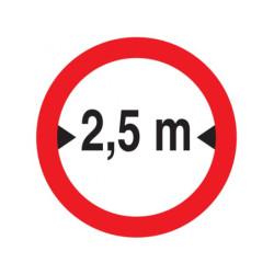 INTERDIT AUX VEHICULES DE PLUS DE 2.50M DE LARGE D420mm