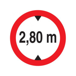 INTERDIT AUX VEHICULES DE PLUS DE 2.80M DE HAUT D.300mm