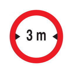 INTERDIT AUX VEHICULES DE PLUS DE 3.00M DE LARGE D180mm
