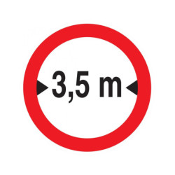 INTERDIT AUX VEHICULES DE PLUS DE 3.50M DE LARGE D.80mm