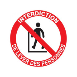INTERDIT DE LEVER DES PERSONNES D.180mm