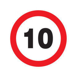 INTERDIT DE ROULER A PLUS DE 10 KM/H D.180mm