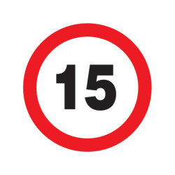 INTERDIT DE ROULER A PLUS DE 15 KM/H D.300mm