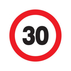INTERDIT DE ROULER A PLUS DE 30 KM/H D.180mm