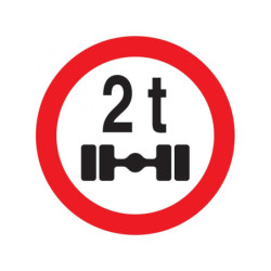 INTERDIT VEHICULES PESANT S/UN ESSIEU + DE 2 T. D.180mm