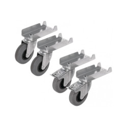 KIT 4 ROULETTES (2 AVEC FREINS) POUR RACK A PANNEAUX