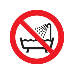 NE PAS UTILISER DANS UNE BAIGNOIRE / UNE DOUCHE D.180mm