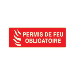 PERMIS DE FEU OBLIGATOIRE LUMINESCENT 330x200mm