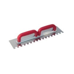 PLATOIR A COLLE INOX 49X12CM DENTS 15X15MM 2 POIGNEES