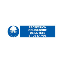 PROTECTION OBLIGATOIRE TETE ET VUE 330x120mm