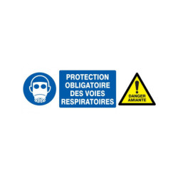 PROTECTION VOIES RESPIRATOIRES/DANGER AMIANTE 330x120mm