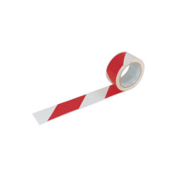 RUBAN ADHESIF ROUGE/BLANC 66MX50MM